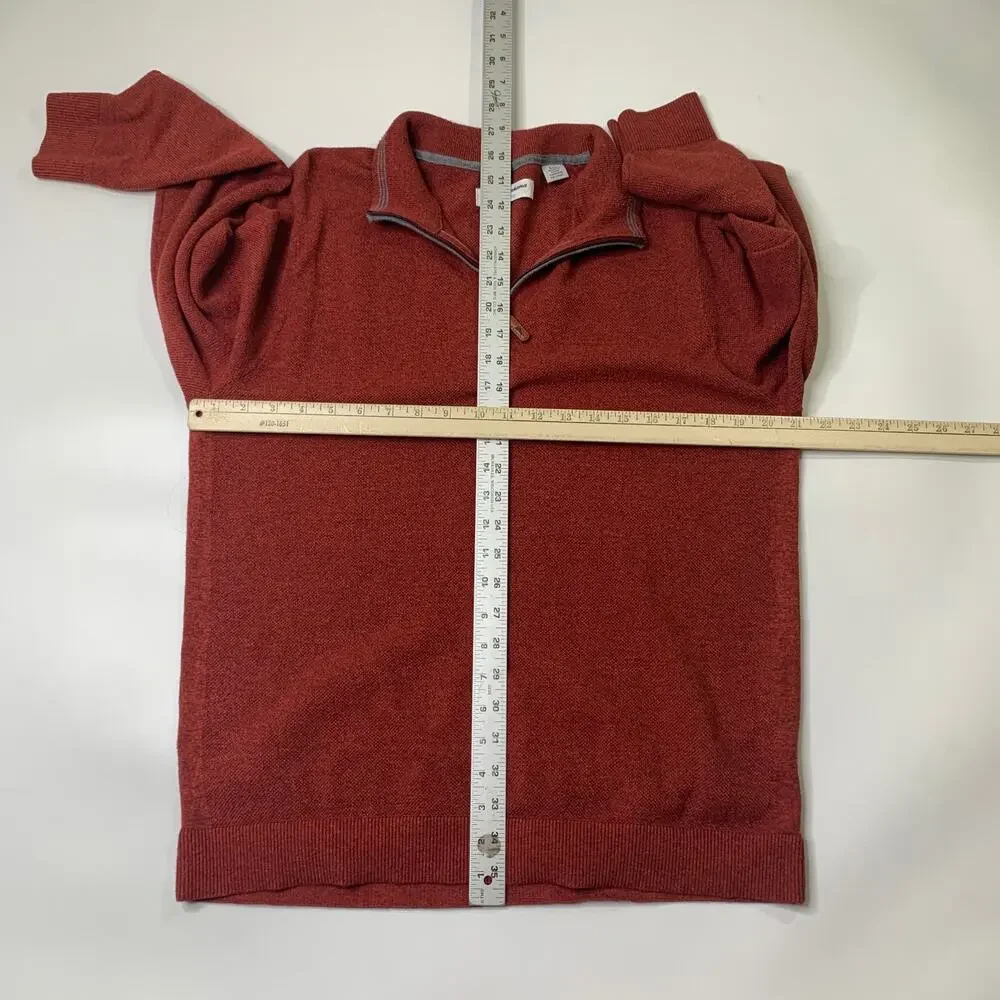 Tommy Bahama Sweater Mens L Large Paprika Coolside IslandZone Half Zip Pullover